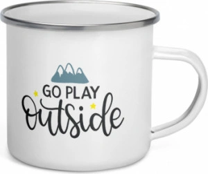 Cana metalica emailata personalizata Go Play Outside