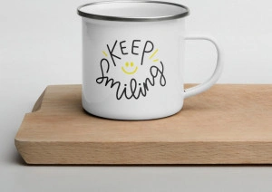 Cana metalica emailata personalizata Keep Smiling - Img 4