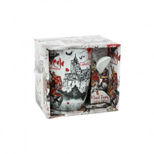 Cana Suvenir cu lingurita Castelul Bran Romania 10cm - Img 2