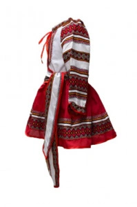 Costum popular pentru fetite, alb-rosu, 3 piese - Img 2