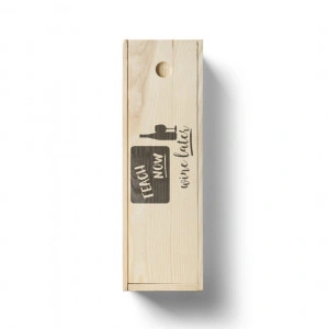 Cutie personalizata din lemn pentru vin Teach now wine later - Img 2