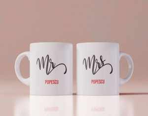 Set 2 cani personalizate Mr and Mrs - Img 1