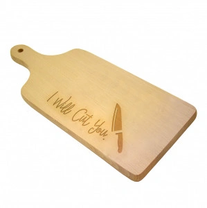 Tocator lemn clasic personalizat I will cut you - Img 3