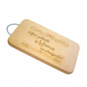 Tocator lemn maner metal personalizat Aici gateste mama cu dragoste - Img 2