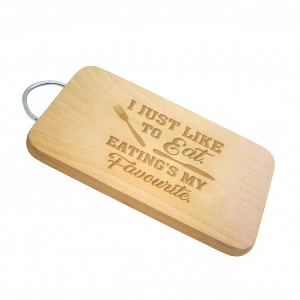 Tocator lemn maner metal personalizat I just like to eat eating is my favourite - Img 2