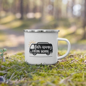 Cana metalica emailata personalizata Far away from home - Img 4