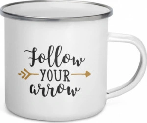 Cana metalica emailata personalizata Follow your Arrow