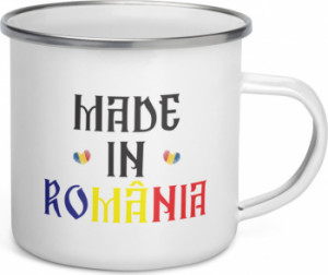 Cana metalica emailata personalizata Made in Romania