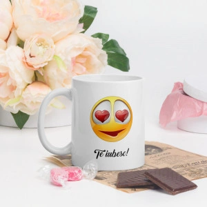 Cana personalizata Te Iubesc emoji