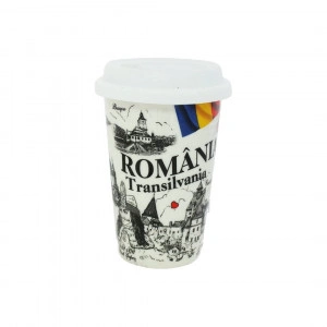 Cana Suvenir cu capac Romania 9x12.5cm