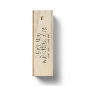 Cutie personalizata din lemn pentru vin I love you more than wine - Img 2