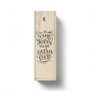 Cutie personalizata din lemn pentru vin In wine years you are extra fine - Img 2