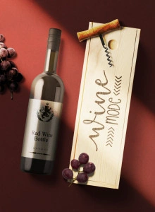 Cutie personalizata din lemn pentru vin Wine mode