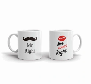 Set 2 cani personalizate Mr Right and Mrs Always Right 2 - Img 4