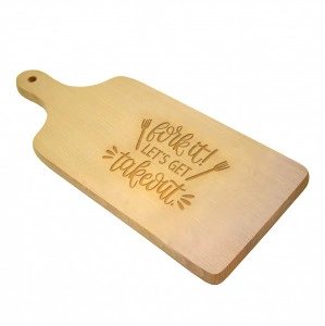 Tocator lemn clasic personalizat Fork it let's get takeout - Img 3