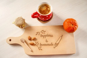 Tocator lemn clasic personalizat Happiness is homemade - Img 2