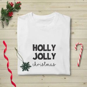 Tricou unisex personalizat Holly Jolly - Img 2