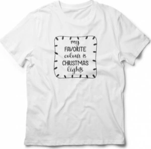 Tricou unisex personalizat My favourite colour is christmas lights