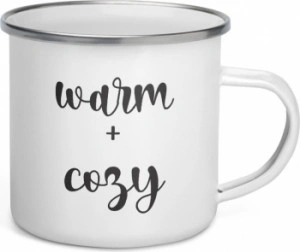 Cana metalica emailata personalizata Warm and Cozy