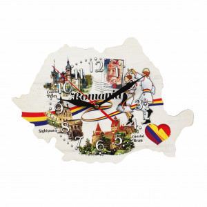Ceas perete forma Harta Romania