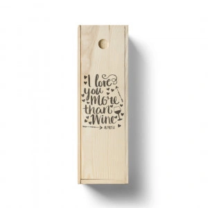 Cutie personalizata din lemn pentru vin I love you more than wine almost - Img 2