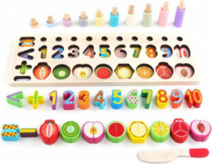 Joc Cifre si Feliere Fructe Fruit Matching