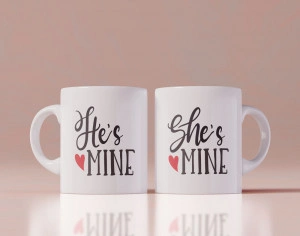Set 2 cani personalizate He s mine She s mine