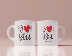 Set 2 cani personalizate I love you More