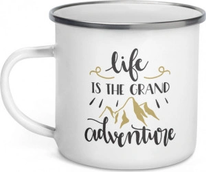 Cana metalica emailata personalizata Life is the grand adventure - Img 3