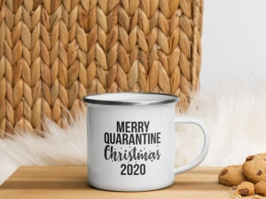 Cana metalica emailata personalizata Merry Quarantine Christmas 2020 - Img 2