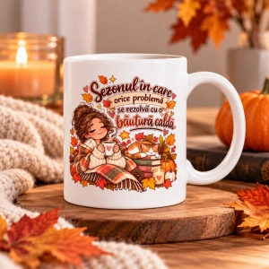 Cana personalizata Sezonul in care orice problema se rezolva cu o bautura calda - Img 2