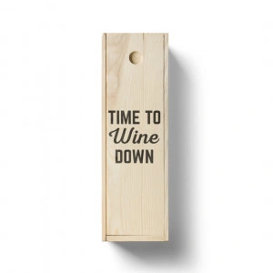 Cutie personalizata din lemn pentru vin Time to wine down - Img 2