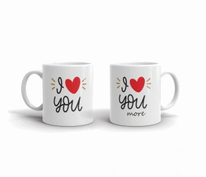 Set 2 cani personalizate I love you More - Img 4