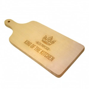 Tocator lemn clasic personalizat cu nume King of the kitchen - Img 3
