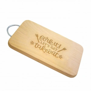 Tocator lemn maner metal personalizat Fork it lets get takeout - Img 2