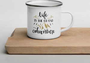 Cana metalica emailata personalizata Life is the grand adventure - Img 4