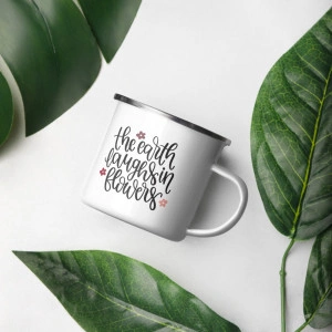 Cana metalica emailata personalizata The Earth Laughs In Flowers - Img 4