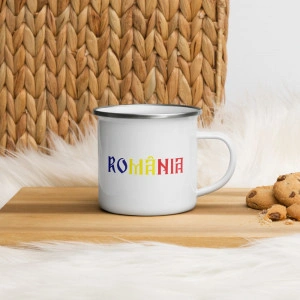 Cană personalizată metalică emailată Romania