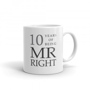 Set 2 cani personalizate 10 years of being Mr. Right and Mrs. Always Right - Img 2