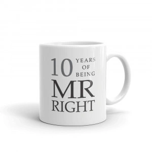Set 2 cani personalizate 10 years of being Mr. Right and Mrs. Always Right - Img 2