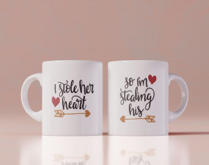 Set 2 cani personalizate I stole her heart So I m stealing his - Img 1