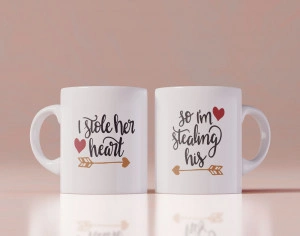 Set 2 cani personalizate I stole her heart So I m stealing his