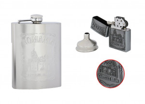 Set Cadou Sticla Whisky + Bricheta + Palnie Castelul Bran