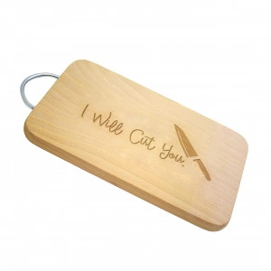 Tocator lemn maner metal personalizat I will cut you - Img 2