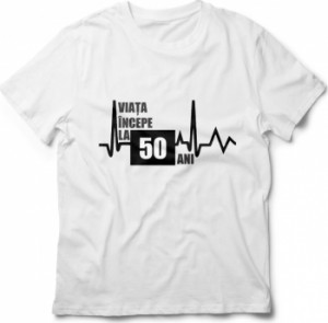 Tricou unisex personalizat Viata incepe la 50 ani