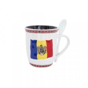 Cană cu linguriță I love România - Img 2