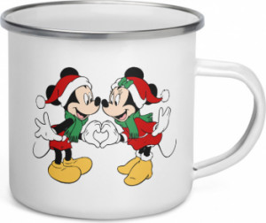 Cana metalica emailata personalizata Mickey si Minnie 1