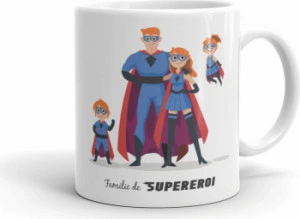 Cana personalizata Familie de supereroi