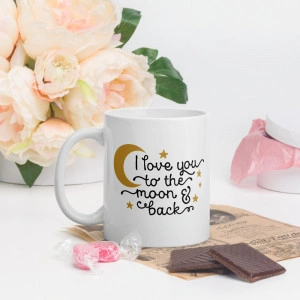 Cana personalizata Love you to the moon and back