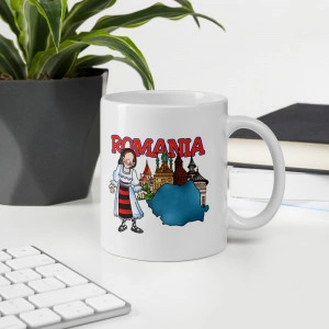 Cană personalizată Romania - elemente traditionale